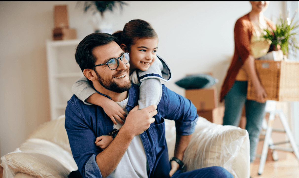 Image of father with young daughter